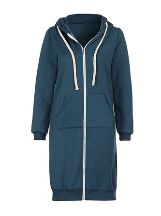 Long Sleeve Hoodie Shift Casual Coat for Women